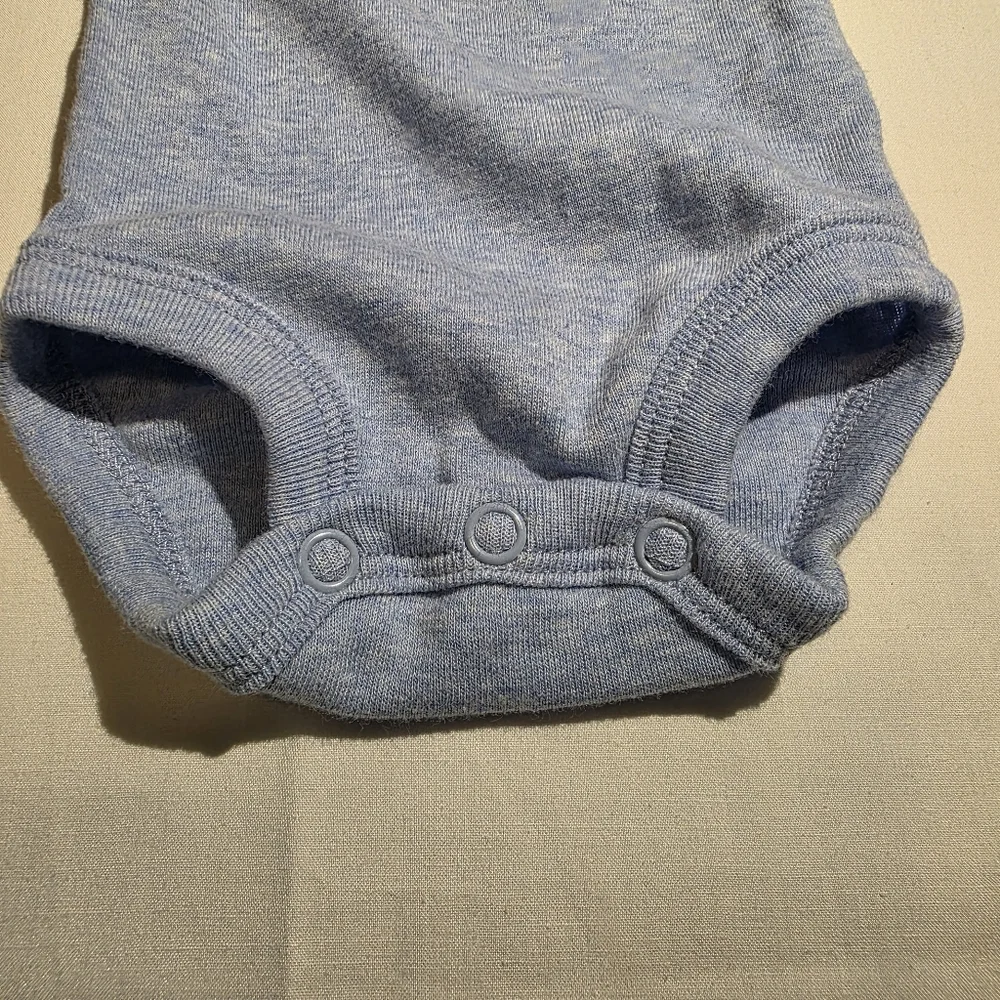 Child of Mine Blue Bodysuit Soft Cotton One Piece Newborn Embroidered EUC